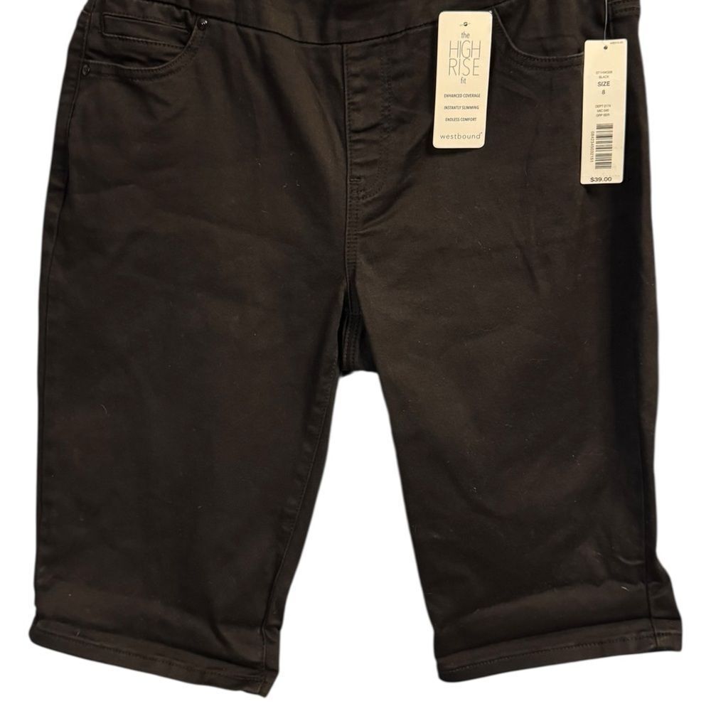 Westbound Black High Rise Fit Bermuda Shorts